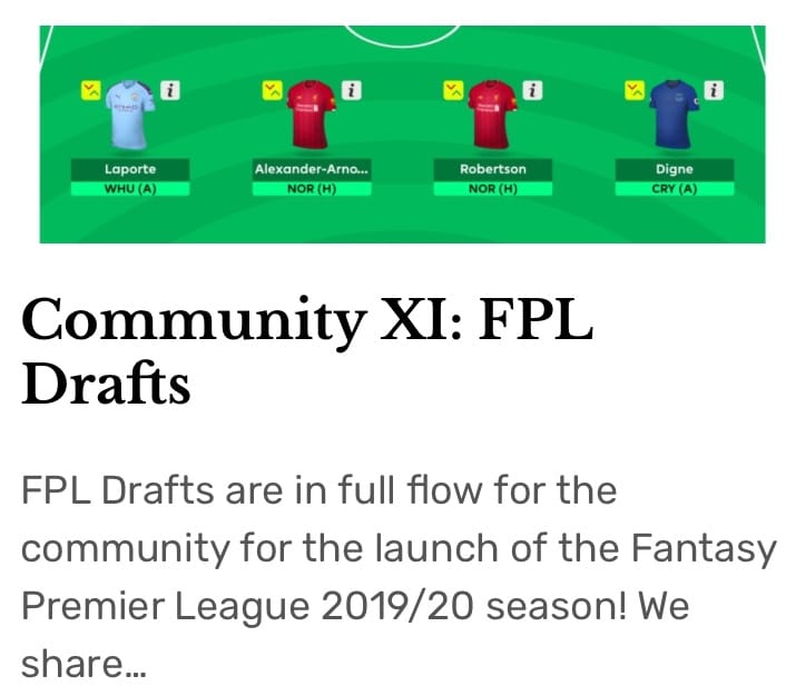 Community Fixture Difficulty Fantasy Football Community