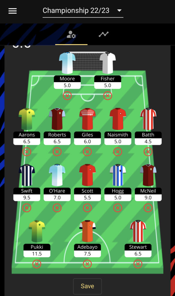 MY FIRST DRAFT, MATCHDAY 1