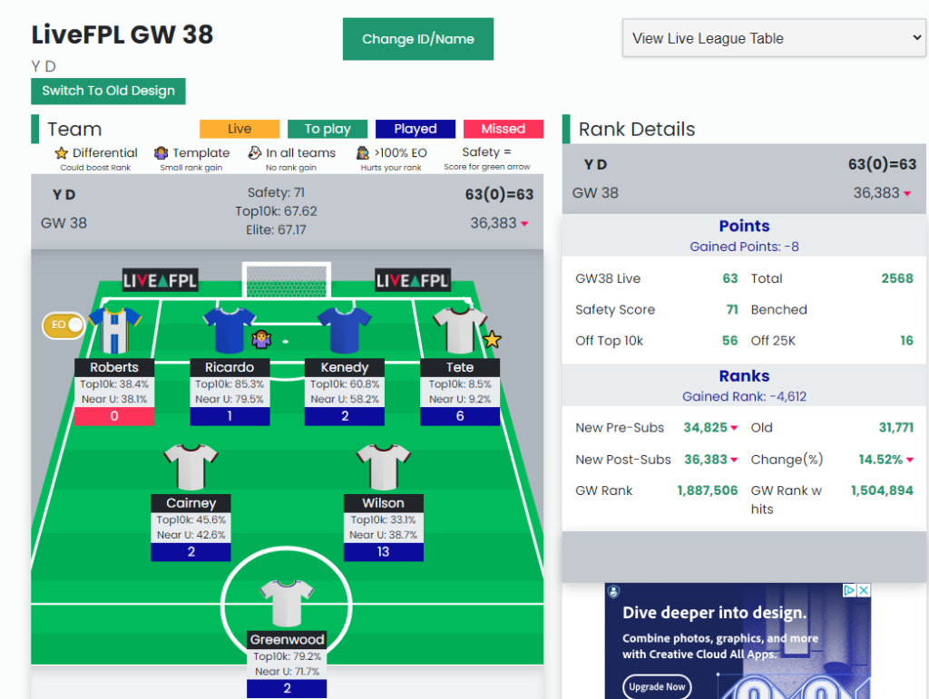 My Team FPL: Live points and rank for your FPL team