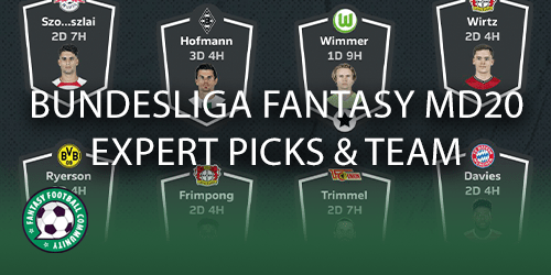 Bundesliga Fantasy Matchday 20 expert picks and team - Fantasy