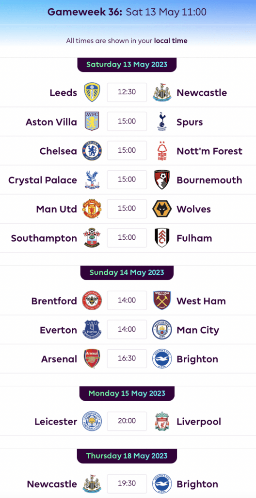 Premier League Picks Matchday 36