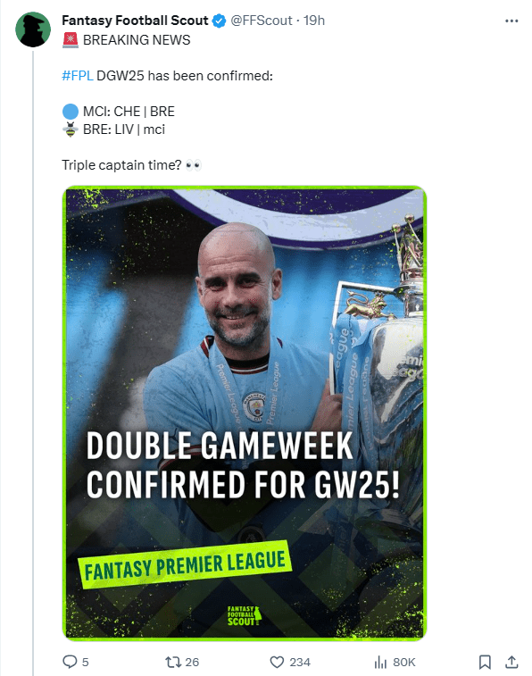 Fpl Double Gameweek Fantasy Football Community